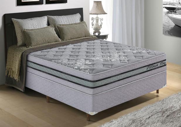 Conjunto Cama box (Colchão + Box) Molas Ensacadas Tamanho Viúva Platinum King Prata - Pilow top-in com espumas progressivas -128x188x68 - King Konfort Menor preço em Conjunto Cama box (Colchão + Box) Molas Ensacadas Tamanho Viúva Platinum King Prata - Pilow top-in com espumas progressivas -128x188x68 - King Konfort