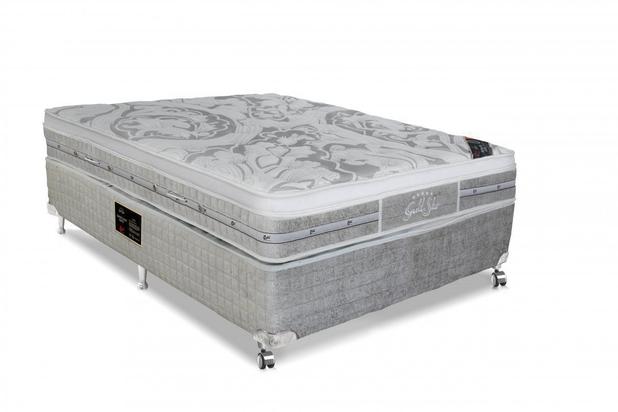Conjunto Cama Box - Colchão Castor Molas Pocket Gold Star Super Luxo Gran Plush Látex One Face Menor preço em Conjunto Cama Box - Colchão Castor Molas Pocket Gold Star Super Luxo Gran Plush Látex One Face