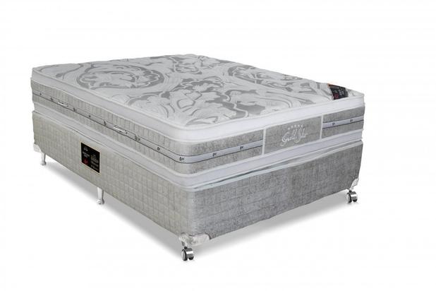 Conjunto Cama Box - Colchão Castor Molas Pocket Gold Star Super Luxo Plush Látex Double Face Menor preço em Conjunto Cama Box - Colchão Castor Molas Pocket Gold Star Super Luxo Plush Látex Double Face