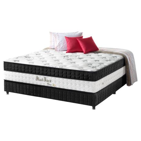 Conjunto Cama Box+Colchão de Casal Black Forest Molas Ensacadas 138x188X66 Firme Preto/Branco Anjos - Anjos do brasil Menor preço em Conjunto Cama Box+Colchão de Casal Black Forest Molas Ensacadas 138x188X66 Firme Preto/Branco Anjos - Anjos do brasil