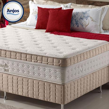 Conjunto Cama Box+Colchão de Casal Commodite c/ Massageador MolaEnsacada 138X188X71 Macio Bege Anjos - Anjos do brasil Menor preço em Conjunto Cama Box+Colchão de Casal Commodite c/ Massageador MolaEnsacada 138X188X71 Macio Bege Anjos - Anjos do brasil