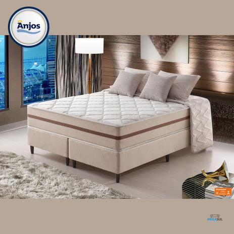 Conjunto Cama Box + Colchão de Casal Mola Ensacada Classico Anjos 138X188X63 - Anjos do brasil Menor preço em Conjunto Cama Box + Colchão de Casal Mola Ensacada Classico Anjos 138X188X63 - Anjos do brasil