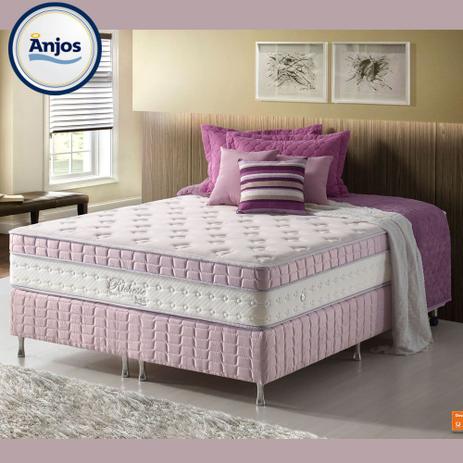 Conjunto Cama Box + Colchão de Casal Richesse c/ Mola Ensacada 138x188x73 Intermediário Rosa Anjos - Anjos do brasil Menor preço em Conjunto Cama Box + Colchão de Casal Richesse c/ Mola Ensacada 138x188x73 Intermediário Rosa Anjos - Anjos do brasil