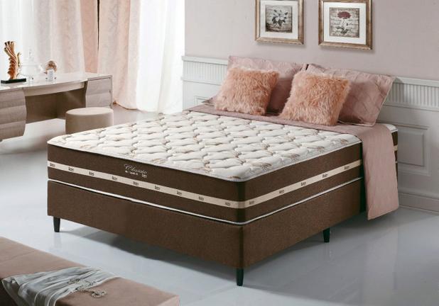 Menor preço em Conjunto Cama Box  + Colchão de Queen Size Casal Mola Superlastic Classico Anjos 150X200X63 - Anjos do Brasil