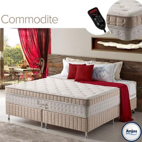 Conjunto Cama Box +Colchão King Commodite c/ Massageador e Mola Ensacada 193X203X71 Macio Bege Anjos - Anjos do brasil Menor preço em Conjunto Cama Box +Colchão King Commodite c/ Massageador e Mola Ensacada 193X203X71 Macio Bege Anjos - Anjos do brasil