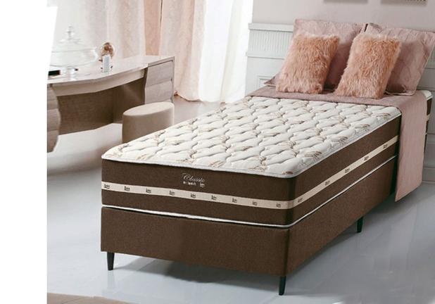 Conjunto Cama Box+Colchão Solteiro Classic Mola Superlastic 88x188x63  Intermediário Firme Anjos - Anjos do Brasil - Camas Box - Magazine Luiza