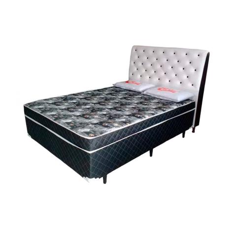 Conjunto Cama Box com Colchão Conjugado e Cabeceira - Casal 138cm - Lucascolchoes Menor preço em Conjunto Cama Box com Colchão Conjugado e Cabeceira - Casal 138cm - Lucascolchoes