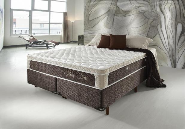 Conjunto Cama Box King Texas Sleep Master Molas Ensacadas 193x203x67 Colchão + Cama Box - Hellen colchões e estofados Menor preço em Conjunto Cama Box King Texas Sleep Master Molas Ensacadas 193x203x67 Colchão + Cama Box - Hellen colchões e estofados