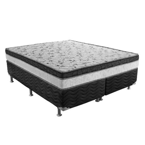 Conjunto Cama Box Light com Colchão King Molas Ensacadas Physical (24x186x198) Cinza - Ortobom Menor preço em Conjunto Cama Box Light com Colchão King Molas Ensacadas Physical (24x186x198) Cinza - Ortobom