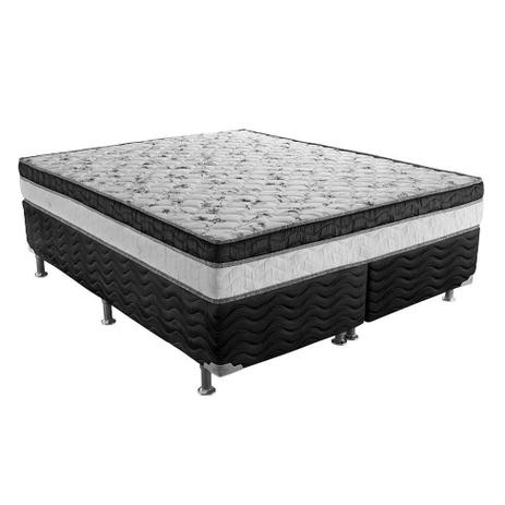 Conjunto Cama Box Light com Colchão Queen Molas Ensacadas Physical (24x158x198) Cinza - Ortobom Menor preço em Conjunto Cama Box Light com Colchão Queen Molas Ensacadas Physical (24x158x198) Cinza - Ortobom