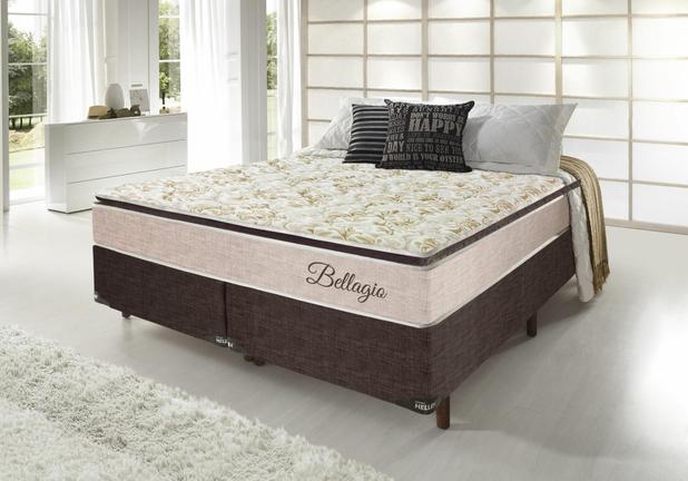 Conjunto Cama Box Queen Bellagio Master Molas Ensacadas 158x198x74 Colchão + Cama Box - Hellen colchões e estofados Menor preço em Conjunto Cama Box Queen Bellagio Master Molas Ensacadas 158x198x74 Colchão + Cama Box - Hellen colchões e estofados