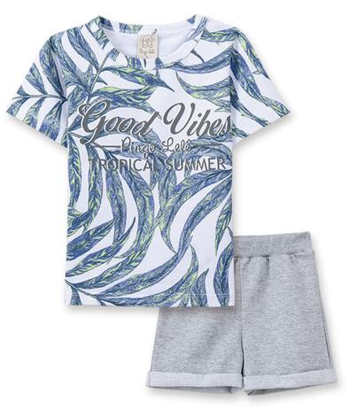 Conjunto camiseta com bermuda Pingo Lelê Folhagem Mescla Menor preço em Conjunto camiseta com bermuda Pingo Lelê Folhagem Mescla