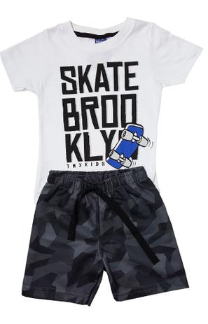 Conjunto Camiseta e Bermuda Moletom  TMX  Skate Branco Camuflado / Tamanho 1 é boa?