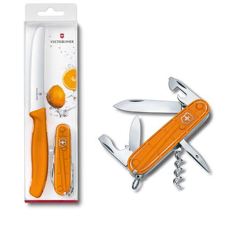 Conjunto Canivete + Faca de Serra Victorinox Laranja Translúcido 91mm 1.8901.L19 Menor preço em Conjunto Canivete + Faca de Serra Victorinox Laranja Translúcido 91mm 1.8901.L19