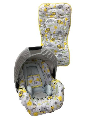 Conjunto Capa para Bebe Conforto com Acolchoado e Capa de Carrinho Safari Amarelo - Alan pierre baby Menor preço em Conjunto Capa para Bebe Conforto com Acolchoado e Capa de Carrinho Safari Amarelo - Alan pierre baby