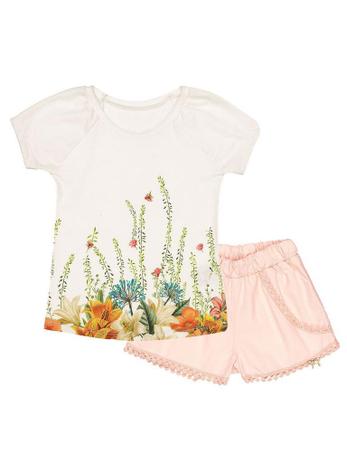 Conjunto Charpey 2 peças Blusa Cotton e Shorts Sarja Off White Menor preço em Conjunto Charpey 2 peças Blusa Cotton e Shorts Sarja Off White