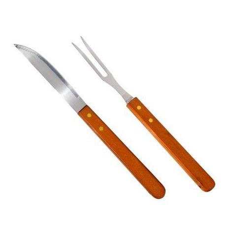 Conjunto Churrasco Inox Faca Garfo Cabo Madeira Art House Menor preço em Conjunto Churrasco Inox Faca Garfo Cabo Madeira Art House