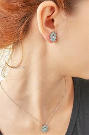 Conjunto Colar Brinco Feminino Zircônia Azul Céu Prata 925 Original. Cod: 1035-P - Gabriela costa semi jóias Menor preço em Conjunto Colar Brinco Feminino Zircônia Azul Céu Prata 925 Original. Cod: 1035-P - Gabriela costa semi jóias