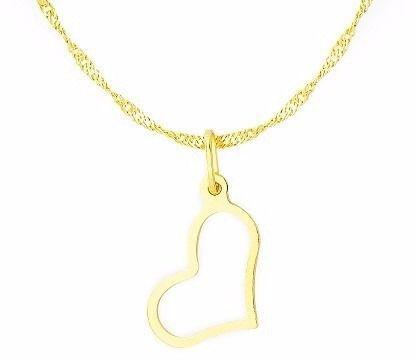 Conjunto Colar Gargantilha Singapura 40cm Pingente Coração Ouro 18k 750 - Dr joias Menor preço em Conjunto Colar Gargantilha Singapura 40cm Pingente Coração Ouro 18k 750 - Dr joias