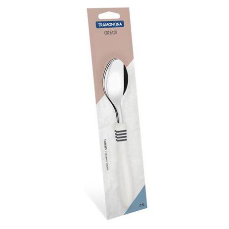 Conjunto Colher Mesa Inox 2 Peças CorC Off - Tramontina Menor preço em Conjunto Colher Mesa Inox 2 Peças CorC Off - Tramontina