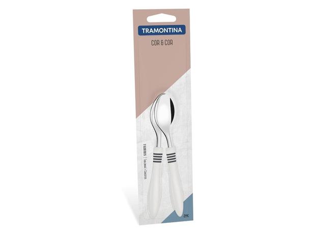 Conjunto colheres cha 2 pc cor e cor off white laminas de aco inox e cabos de polipro tramontina Menor preço em Conjunto colheres cha 2 pc cor e cor off white laminas de aco inox e cabos de polipro tramontina