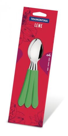Conjunto Colheres Inox 3 Peças Verde Leme Tramontina 23187320 Menor preço em Conjunto Colheres Inox 3 Peças Verde Leme Tramontina 23187320