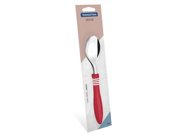 Conjunto colheres mesa 2 pc cor e cor vermelho laminas de aco inox e cabos de polipro tramontina Menor preço em Conjunto colheres mesa 2 pc cor e cor vermelho laminas de aco inox e cabos de polipro tramontina