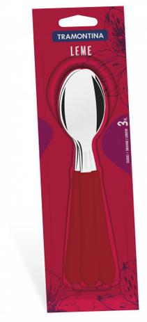 Conjunto Colheres Mesa 3 Peças Vermelho Leme Tramontina 23183370 Menor preço em Conjunto Colheres Mesa 3 Peças Vermelho Leme Tramontina 23183370