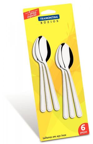 Conjunto Colheres Sobremesa 6 Peças Inox Búzios Tramontina 23756600 Menor preço em Conjunto Colheres Sobremesa 6 Peças Inox Búzios Tramontina 23756600