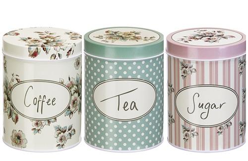 Conjunto com 03 Latas Decorativas Porta Mantimento Café Açúcar e Chá 14cm - Art house Menor preço em Conjunto com 03 Latas Decorativas Porta Mantimento Café Açúcar e Chá 14cm - Art house