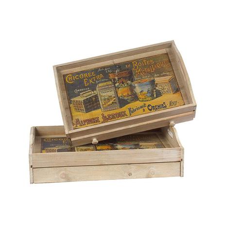 Conjunto com 2 Bandejas com Gaveta - Goods br Menor preço em Conjunto com 2 Bandejas com Gaveta - Goods br
