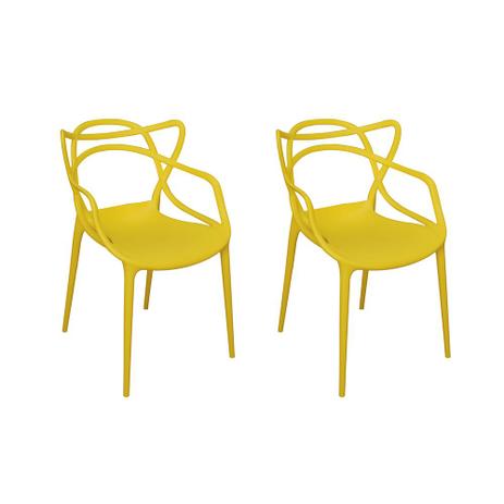Conjunto com 2 Cadeiras Allegra - Amarelo - Or design Menor preço em Conjunto com 2 Cadeiras Allegra - Amarelo - Or design