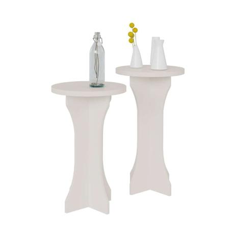 Conjunto com 2 Mesas Laterais Luck Branco - Artely é boa?