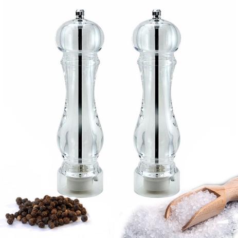 Conjunto com 2 Moedor de Sal e Pimenta Cristal 17cm Art House Menor preço em Conjunto com 2 Moedor de Sal e Pimenta Cristal 17cm Art House