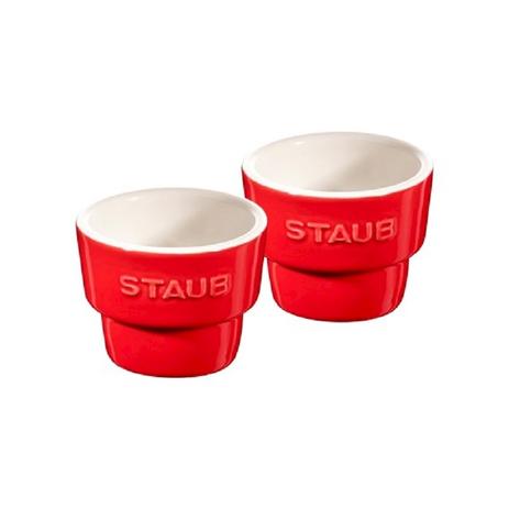 Conjunto com 2 porta ovos staub cereja Menor preço em Conjunto com 2 porta ovos staub cereja
