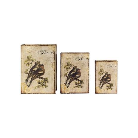 Conjunto com 3 Caixas Livro de Seda 2 Pássaros e Galhos - Goods br Menor preço em Conjunto com 3 Caixas Livro de Seda 2 Pássaros e Galhos - Goods br