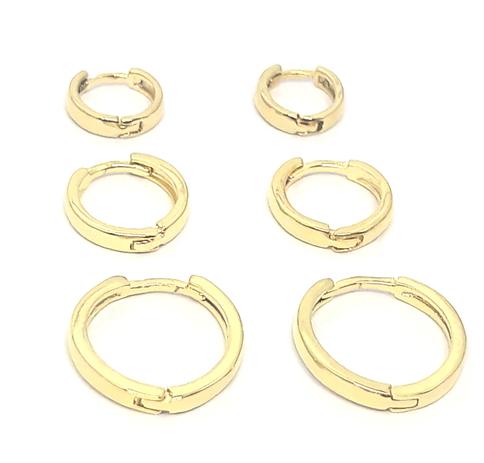 Conjunto com 3 Pares De Brincos Argolas Banhadasa Ouro18k - Para 3 Furos - Estilus Ouro Menor preço em Conjunto com 3 Pares De Brincos Argolas Banhadasa Ouro18k - Para 3 Furos - Estilus Ouro
