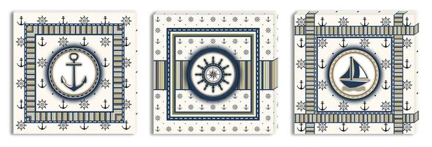 Conjunto com 3 Quadros Decorativos Linha Náutica Marinheiro Mar 3 - Formalivre Menor preço em Conjunto com 3 Quadros Decorativos Linha Náutica Marinheiro Mar 3 - Formalivre