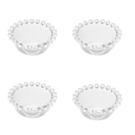 Conjunto Com 4 Bowls Cristal Pearl Transparente Resistente 9x4cm Lyor Menor preço em Conjunto Com 4 Bowls Cristal Pearl Transparente Resistente 9x4cm Lyor