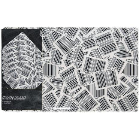 Conjunto com 6 Jogos americanos e 6 porta copos Barcode - Urban Menor preço em Conjunto com 6 Jogos americanos e 6 porta copos Barcode - Urban