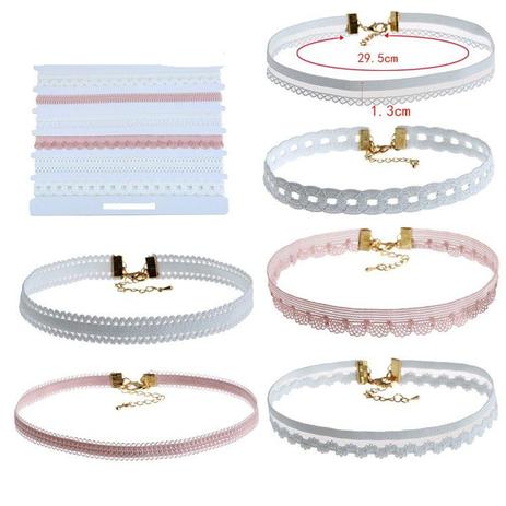 Conjunto com 6 peças de colares estilo choker delicado - lançamento - Lifemultiprodutos Menor preço em Conjunto com 6 peças de colares estilo choker delicado - lançamento - Lifemultiprodutos