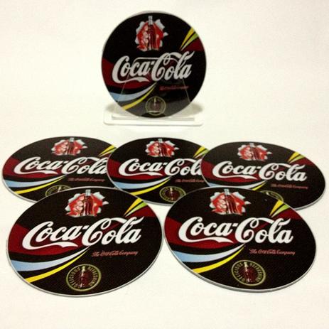 Conjunto com 6 Porta Copos Redondos Coca Cola Black - All classics Menor preço em Conjunto com 6 Porta Copos Redondos Coca Cola Black - All classics