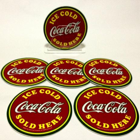 Conjunto com 6 Porta Copos Redondos Coca Cola Ice Cold - All classics Menor preço em Conjunto com 6 Porta Copos Redondos Coca Cola Ice Cold - All classics