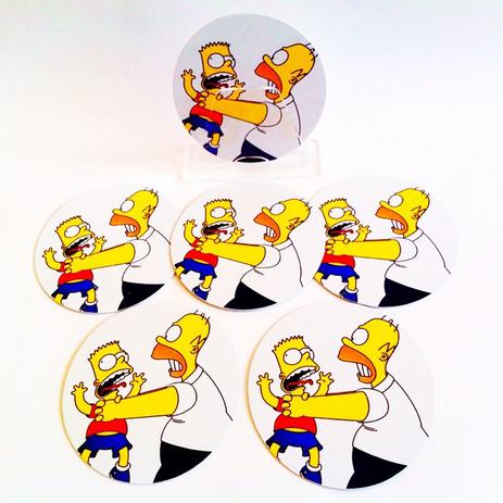 Conjunto com 6 Porta Copos Redondos Simpsons Estrangular - All classics Menor preço em Conjunto com 6 Porta Copos Redondos Simpsons Estrangular - All classics