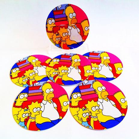 Menor preço em Conjunto com 6 Porta Copos Redondos Simpsons Família no Sofa - All classics