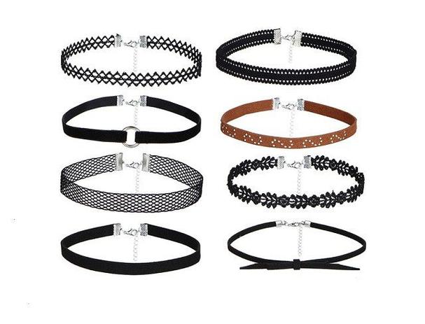 Conjunto com 8 peças de colares estilo choker luna - lançamento - Lifemultiprodutos Menor preço em Conjunto com 8 peças de colares estilo choker luna - lançamento - Lifemultiprodutos