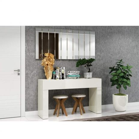 Conjunto com Aparador e 2 Banquetas Acolchoadas Dalla Costa Off White/Nobre Menor preço em Conjunto com Aparador e 2 Banquetas Acolchoadas Dalla Costa Off White/Nobre