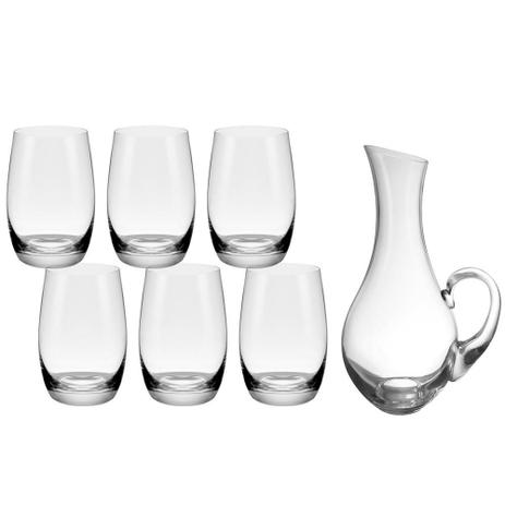 Conjunto Com Jarra 1.66l e 6 Copos 320ml Em Cristal YMD8-9000 - Oxford Menor preço em Conjunto Com Jarra 1.66l e 6 Copos 320ml Em Cristal YMD8-9000 - Oxford