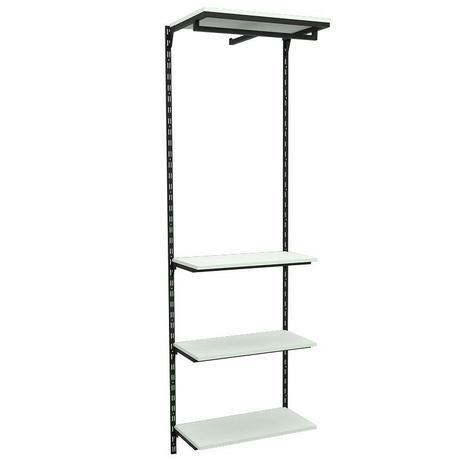Conjunto Comac com 01 estantes cremalheira com 04 prateleiras e 01 cabideiro tamanho 64 cm x 200 cm Menor preço em Conjunto Comac com 01 estantes cremalheira com 04 prateleiras e 01 cabideiro tamanho 64 cm x 200 cm