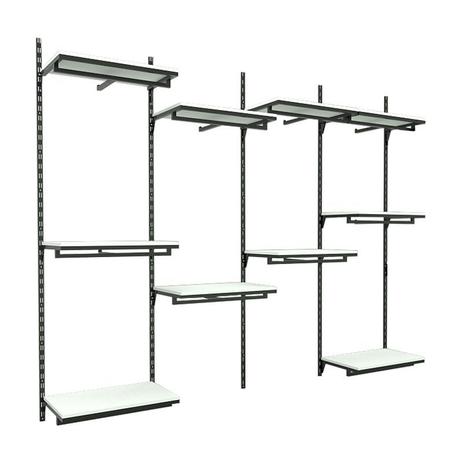 Conjunto Comac com 4 estantes cremalheira e 10 prateleiras tamanho 245 cm x 200 cm (tipo Closet) Menor preço em Conjunto Comac com 4 estantes cremalheira e 10 prateleiras tamanho 245 cm x 200 cm (tipo Closet)